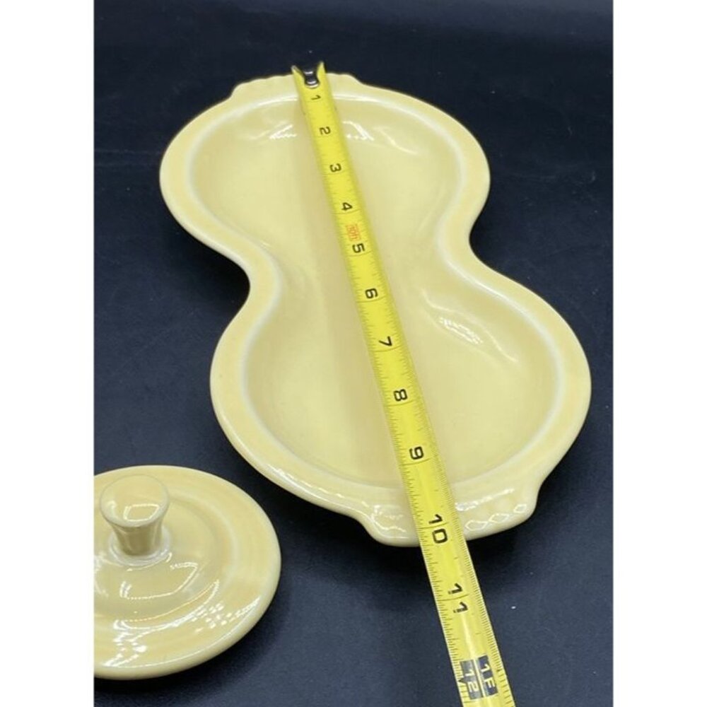 Fiesta Sugar Bowl & Creamer w Base Plate Set Sunflower Yellow - Picture 11 of 11
